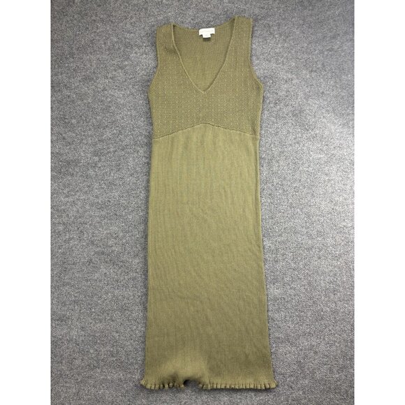 House of Harlow 1960 Dresses & Skirts - House Of Harlow 1960 Tank Dress Womens Large Green Ribbed‎ Knit Sleeveless Midi